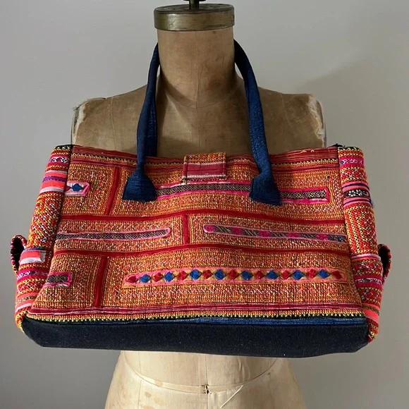 Kilim Moroccan Boho Aztec woven carpet rug bag - Picture 7 of 14